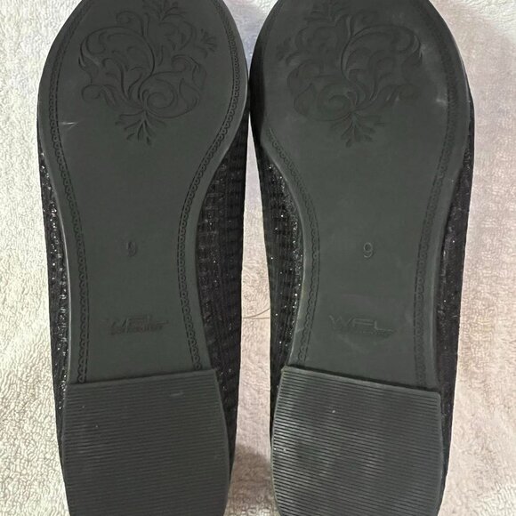 Size 9 - WFL - NWT Black Sparkly Flats	Size - Picture 5 of 6